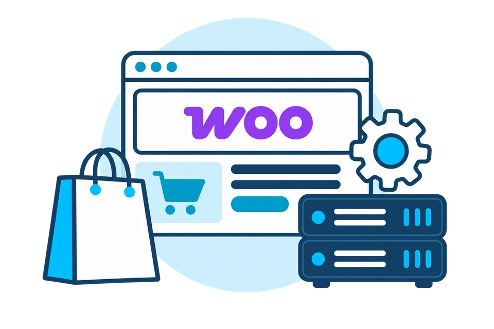 WooCommerce store connected to managed hosting and maintenance.