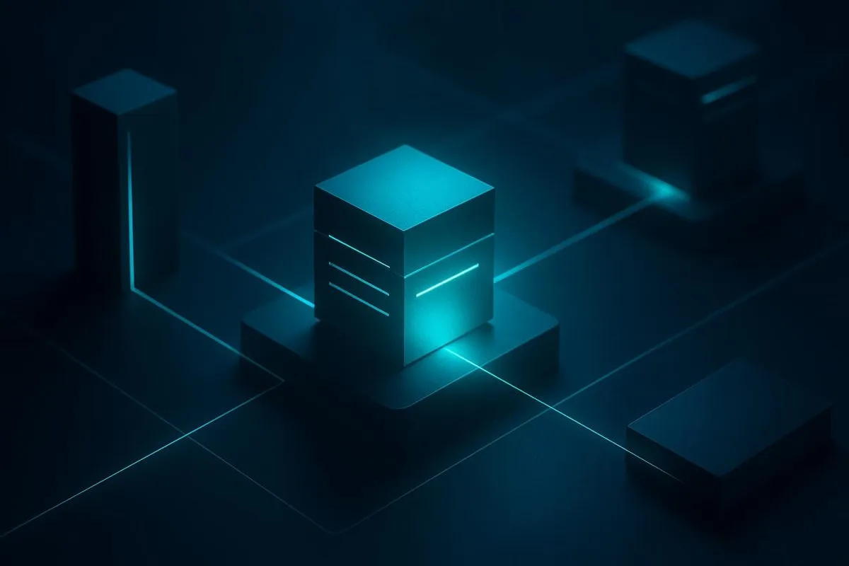 Server block on its own platform within a network of servers.